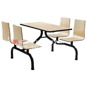 Conjunto moderno de mesa e cadeira, conjunto de cantina moderna para escola, móveis de madeira, 4 assentos, sala de jantar