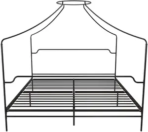 Raja Ukuran Bingkai Hitam Logam Kanopi Tempat Tidur