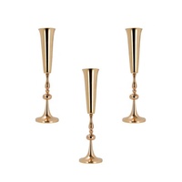 Support floral doré pour centres de table de mariage, grande composition florale en métal pour dîner de mariage
