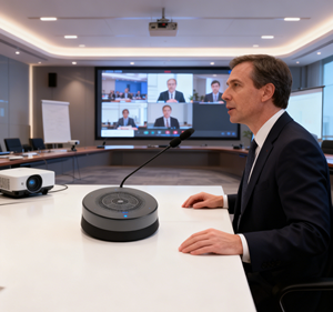 Système de microphone de conférence, microphone de réunion intelligent, microphone omnidirectionnel à réduction de bruit intelligente à longue portée - Product Image 2