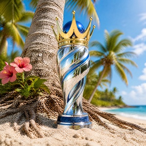 Trofeo Personalizzato in Metallo, Coppa del Campione <span class=keywords><strong>con</strong></span> Corona Dorata e Corpo a Spirale <span class=keywords><strong>con</strong></span> Intarsio Blu per Cerimonie Aziendali, Premi di Alta Gamma su Misura - Product Image 2