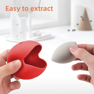 Hot-selling Silicone Beauty Egg Sponge Powder <b>Puff</b> Storage Case Breathable Portable Cosmetic Storage - Product Image 3