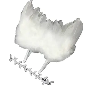 2 Cái/bộ Baby Leaf Hairband Feather Angel Wings Dễ Thương Sơ Sinh Đạo Cụ Chụp Ảnh Trang Phục Trẻ Sơ Sinh Chụp Ảnh