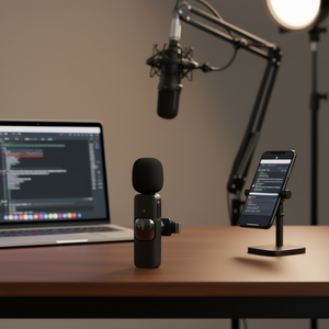 Microphone Lavalier Sans Fil Plug-and-Play Universel pour iPhone iPad Équipement de Diffusion en Direct Utilisation en Studio Corps en Plastique - Product Image 2