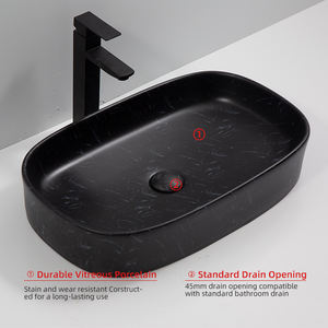 Table de Style Français Noir Céramique Marbre Type <span class=keywords><strong>Wc</strong></span> et Salle de Bain Rectangulaire Lavabos Meubles <span class=keywords><strong>pour</strong></span> Hôtel 5 Étoiles - Product Image 3