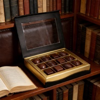 Boîte rigide magnétique à charnière personnalisée pour chocolat avec insert de séparation et côtés à couverture partielle Emballage cadeau de luxe Boîte d'expédition