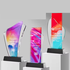 Troféu De Cristal Base Personalizado Fabricante Troféu De Cristal Personalizado Impressão A Cores Troféu De Cristal Colorido - Product Image 4