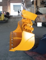 Godet hydraulique inclinable SLN pour excavatrice de 5-6 tonnes - Équipement de location pour la réparation des bords de route et des fosses de canalisation