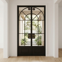 Puertas Francesas Dobles de Lujo Personalizadas, Puertas de Vidrio de Aluminio con Rotura de Puente Térmico para Uso Interior en Baños y Dormitorios