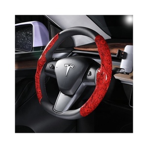 Est-cubiertas de cuero para volante de coche, accesorios de interior de gamuza de lujo para Tesla modelo 3 y, venta al por mayor - Product Image 3