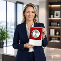Plaque de concessionnaire agréé en alliage d'aluminium haut de gamme personnalisée avec incrustation en velours, récompense de reconnaissance d'entreprise de luxe