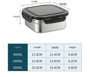 316 acier inoxydable bac à légumes déjeuner de qualité alimentaire réfrigérateur boîte de rangement boîte scellée fruits Bento boîte stockage des aliments - Product Image 5