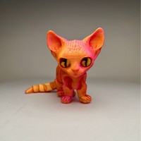 Mainan Fidget Kucing Siam 3D Print dengan Sendi Bergerak, Pereda Stres, Ornamen Meja, Figur Mainan untuk Dewasa dan Anak-anak, Hadiah