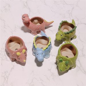 <span class=keywords><strong>Pot</strong></span> <span class=keywords><strong>de</strong></span> plantes succulentes <span class=keywords><strong>de</strong></span> dinosaure en céramique émaillée à la main <span class=keywords><strong>décoration</strong></span> <span class=keywords><strong>de</strong></span> <span class=keywords><strong>maternelle</strong></span> au design minimaliste - Product Image 2