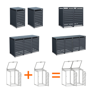 <span class=keywords><strong>Abri</strong></span> pour <span class=keywords><strong>poubelles</strong></span> extérieures en aluminium moderne, anti-rouille, triple, pour <span class=keywords><strong>3</strong></span> <span class=keywords><strong>poubelles</strong></span>, pour bâtiments résidentiels - Product Image 6
