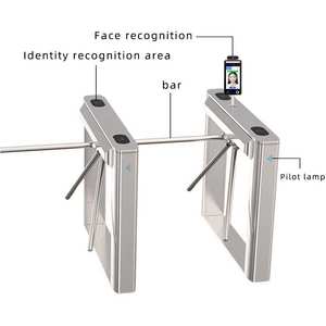 Tornello a Tripode in Acciaio Inox 304 con Riconoscimento Facciale, Lettore di Carte ID e IC, Codice QR, Sistema <span class=keywords><strong>Anti</strong></span>-<span class=keywords><strong>Tailgating</strong></span> per Controllo Accessi Pedonali - Product Image 3