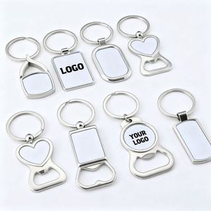 พวงกุญแจเปิดขวดโลหะสลักเลเซอร์แบบกำหนดเอง JW898 พิมพ์โลโก้สองด้าน พวงกุญแจเปล่าสำหรับการพิมพ์แบบรีดร้อน - Product Image 1