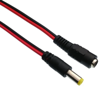 Câble d'alimentation 12V 5.5*2.1mm DC Mâle-Femelle vers Fil Ouvert, Assemblage de Câblage Électrique de Remplacement pour Caméra de Surveillance et Téléviseur