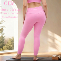 Legging OEM personnalisé pour femme grande taille, taille haute, effet push-up, respirant, anti-transpiration, extensible 4 directions, pour la course, la gym, le fitness et le yoga