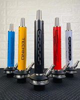 Dernière géométrie russe Techno narguilé en acier inoxydable style moderne Allemagne qualité shisha ensemble avec vase en verre midium huka
