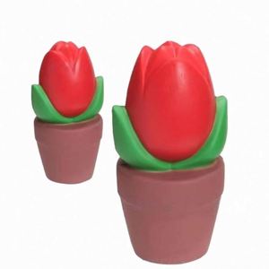 Juguetes Antiestrés de Tulipanes en Maceta con Logotipo Personalizado para Promoción Empresarial - Product Image 1