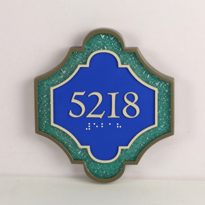 Plaque de numéro de maison en bronze personnalisée pour l'identification du nom et de l'adresse de la maison Plaque de porte moderne en aluminium pour hôtels et appartements - Product Image 2