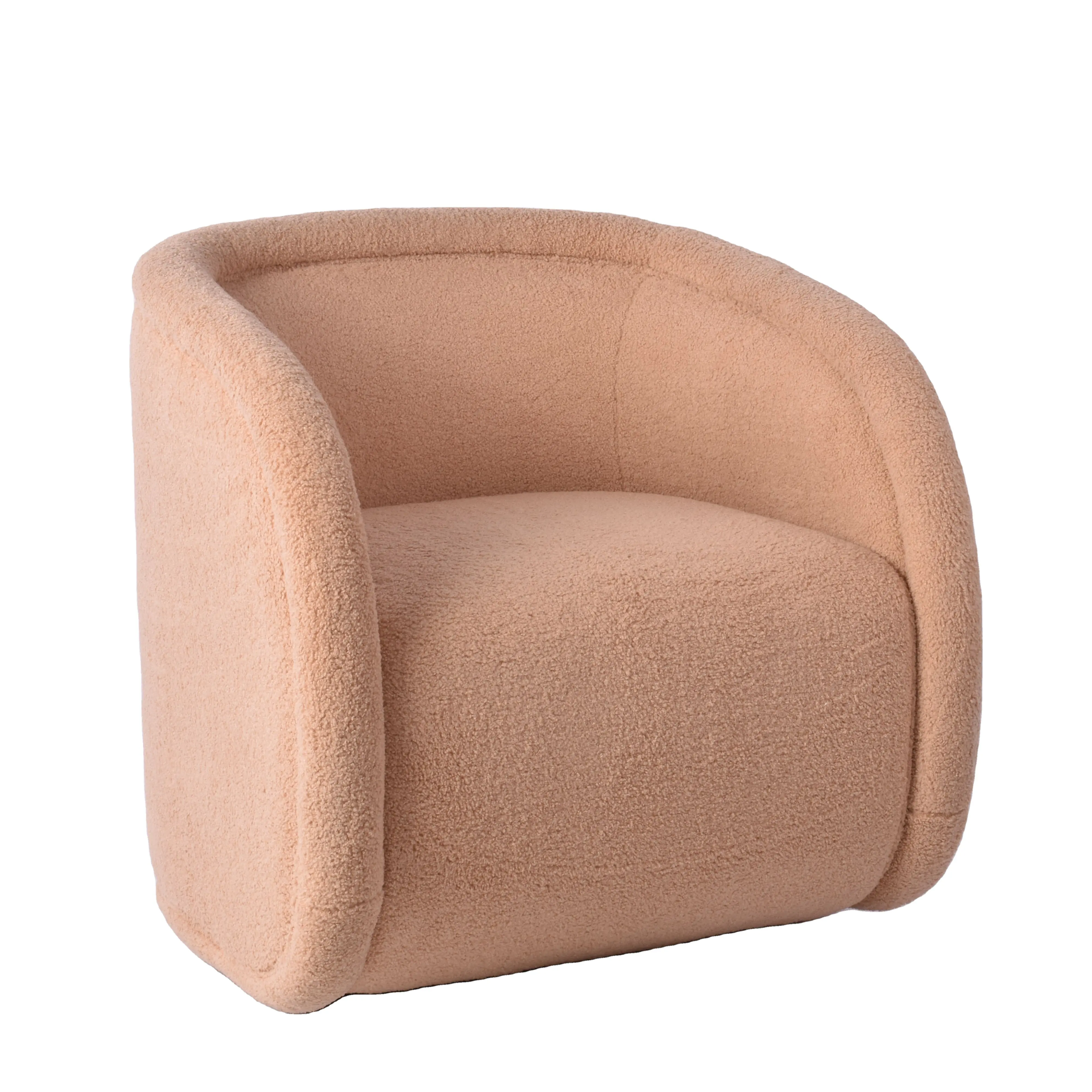 Cómoda Silla de acento de tela de peluche Silla de salón giratoria para muebles de sala de estar de Hotel