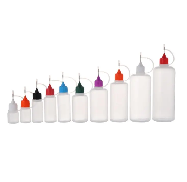 Available 5ml 10ml 15ml 20ml 30ml 60ml 100ml PET Needle Tip Plastic Dropper Needle Bottles oil fill bottle