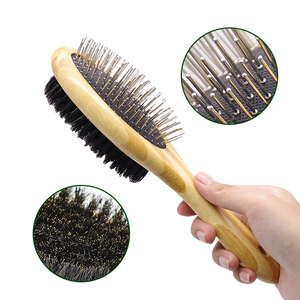 Usine directe autonettoyant chat Slicker brosse ensemble Offre Spéciale bois caoutchouc toilettage pour animaux de compagnie peigne Kit enlève les poils d'animaux confortable - Product Image 1