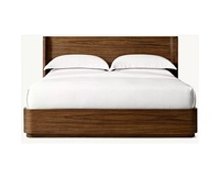 Handgefertigtes Hochwertiges Massivholz-Schlafzimmermöbel Modernes Design Queensize-Bett