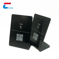Étiquette NFC étanche avec code QR pour commande de menu alimentaire, impression personnalisée pour restaurants, code QR unique, balise NFC en acrylique noir adhésive