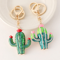 Nouvel Arrivage en Gros : Pendentif de Sac à Main Coloré en Strass, Accessoire de Sac Cactus Cartoon, Décoration Exquise, Porte-clés de Voiture