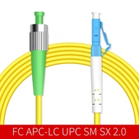 Kabel Patch Fiber Optik Single Mode Simplex 1 Core FC SC SM 9/125um OS2 G652D G657A1 Panjang Sesuai Pesanan, Kabel Jumper Berjaket Kuning