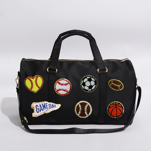 Cadeau personnalisé patchs <span class=keywords><strong>de</strong></span> voyage en nylon imperméable garçons hommes grand jour <span class=keywords><strong>de</strong></span> jeu bagages <span class=keywords><strong>Sport</strong></span> Gym Nylon Weekender <span class=keywords><strong>sac</strong></span> polochon - Product Image 4