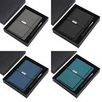 Ensemble cadeau de carnet de notes d'affaires de luxe A5 avec logo personnalisé FOCUS, couverture rigide en cuir PU, impression sérigraphique, promotion d'entreprise