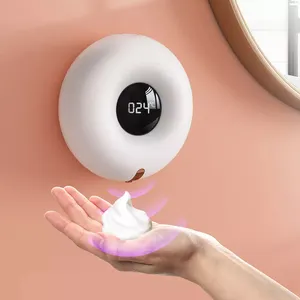 Display della temperatura a parete Dispenser di sapone schiumogeno con sensore automatico elettrico intelligente senza contatto con ricarica USB a LED