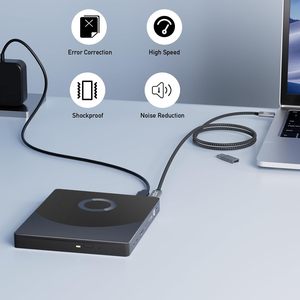 Lecteur Blu-ray externe 8 en 1, <span class=keywords><strong>graveur</strong></span> Blu-ray prenant en charge les disques de 100 Go, ports HDMI, LAN, USB 3.0, Type-C, SD/TF pour ordinateur portable Windows, MacOS, PC - Product Image 5
