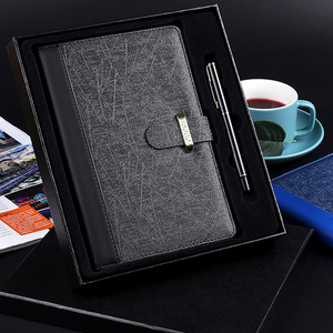 Luxury Blue PU Leather A5 Notebook <b>Gift</b> <b>Set</b> with Pen Business Office Stationery Customized Logo <b>Gift</b> <b>Sets</b> Graduation Silk Screen - Product Image 3