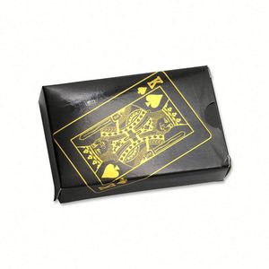 Waterproof Playcard Plastic Custom Back Logo <b>Playing</b> <b>Cards</b> Black Gold Poker <b>Card</b> - Product Image 3