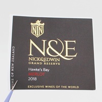 Autocollants en papier texturé personnalisés, étiquettes de bouteille de vin rouge, logo d'entreprise en relief, impression, autocollants à estampage à chaud en feuille d'or pour le vin