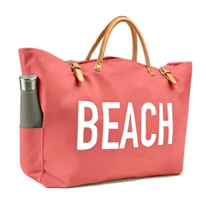 Bolso de playa de compras de diseñador de lujo para mujer, bolso de playa de lona con logotipo personalizado - Product Image 2