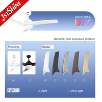 Ventilateur de plafond 1stshine ABS Blade avec lumière, moteur silencieux de qualité professionnelle, 6 vitesses, pour usage intérieur et extérieur