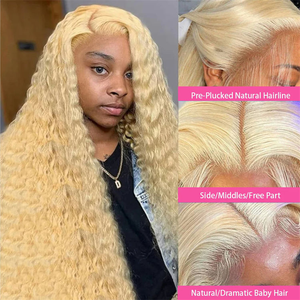 Vente en gros de cheveux humains brésiliens vierges 100% naturels, <span class=keywords><strong>blond</strong></span> 613, avec dentelle transparente HD, frontale 13x4 pré-épilée pour femmes noires - Product Image 5