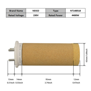 Neico 148.518อุตสาหกรรม ODM 230V 4400W องค์ประกอบความร้อนเซรามิกสำหรับ varimat 300 Mistral <span class=keywords><strong>6</strong></span> & varimat <span class=keywords><strong>500</strong></span>เครื่องทำลมร้อน - Product Image 4
