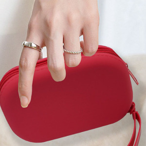 Handheld Fashionable Candy Pattern Silicone Coin Purse Zipper New Oval Storage Cosmetic Bags Waterproof <b>Makeup</b> <b>Brush</b> Pouch <b>Case</b> - Product Image 1