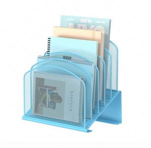 Inclined Desk <b>File</b> <b>Organizer</b> 5-Section Vertical <b>File</b> Folder Holder Stand Metal Rack <b>File</b> Sorter for Desktop Organization - Product Image 2