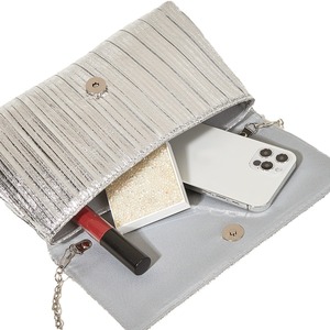 Fashion Pleated Evening Bag Metallic Shiny Clutch Simple All-Match Evening Purse Women's Cross-Border Bag - Product Image 6