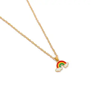 Verkopen Gouden Kleur Keten Business Event Donatie Geschenk Regenboog Wolk Charmes Ketting Met Goedkope