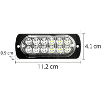 Feux de signalisation d'urgence pour camion, 12W LED, 12-24V, IP65, montage latéral, boîtier en alliage d'aluminium, 11 modes stroboscopiques, multicolores