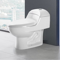 AIDI Design classique Couleur blanche Montage au sol S-Trap Wc Siphonic Toilette une pièce à double chasse d'eau Placard Blanco inodoro